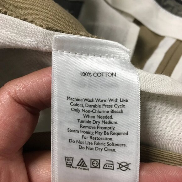 Eddie Bauer Chino Pants Mens 36 Beige Cotton Mid Rise Flat Front Zip Fly Casual - Picture 12 of 12